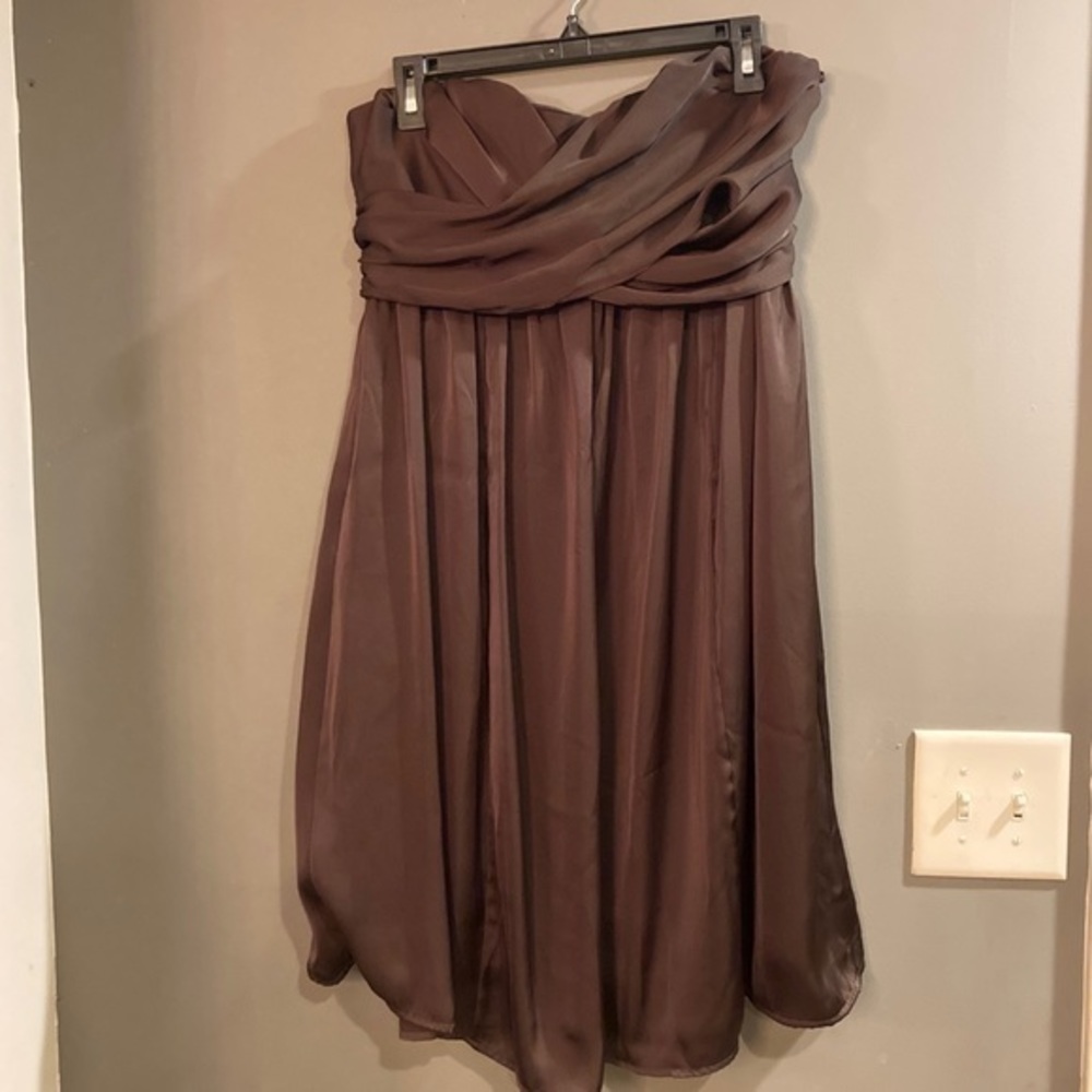 Chocolate Strapless Knee-Length Dress